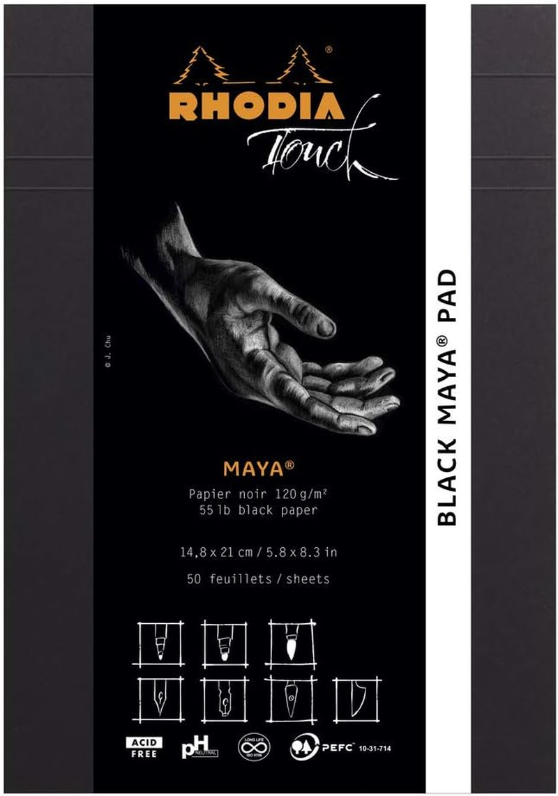 Rhodia Touch Collection A5 Cross Dot Maya Pad, Grey