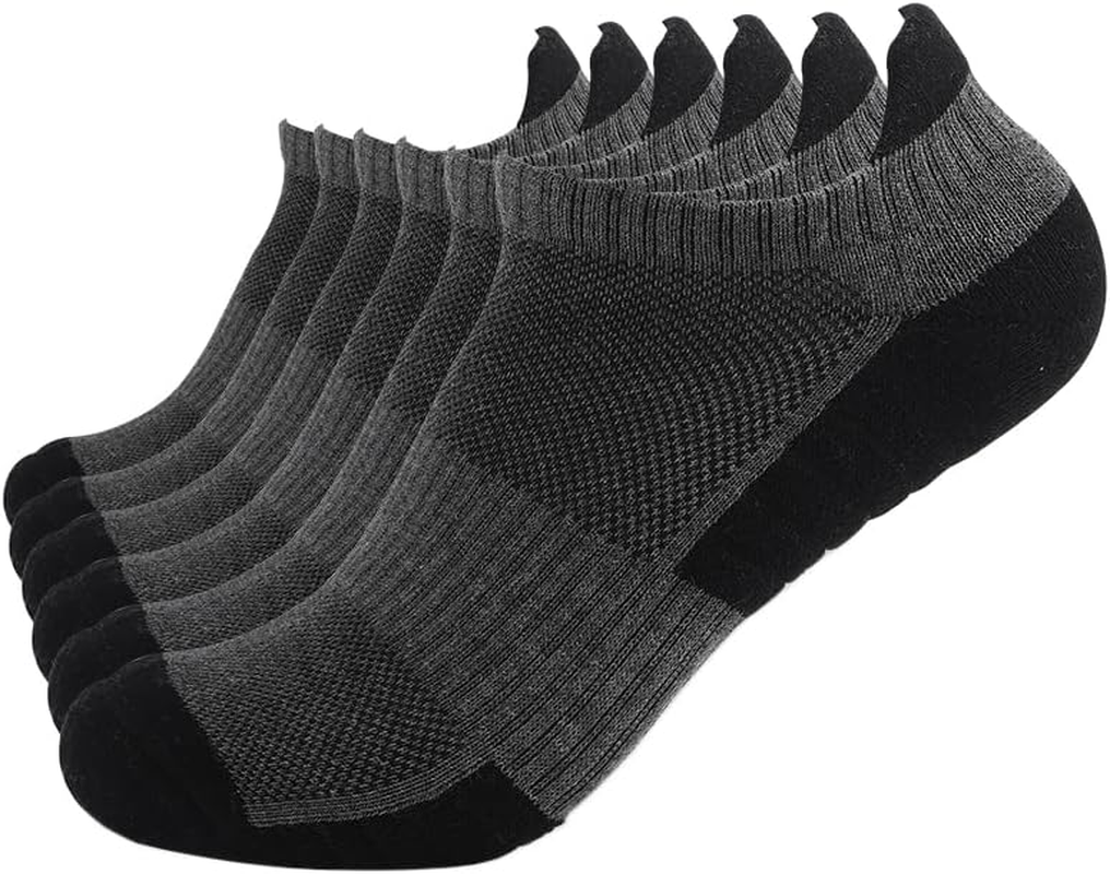 ZANZER (6 Pairs) Athletic Ankle Socks 6 Pairs Thick Cushion Running Socks for Men&Women Cotton Socks