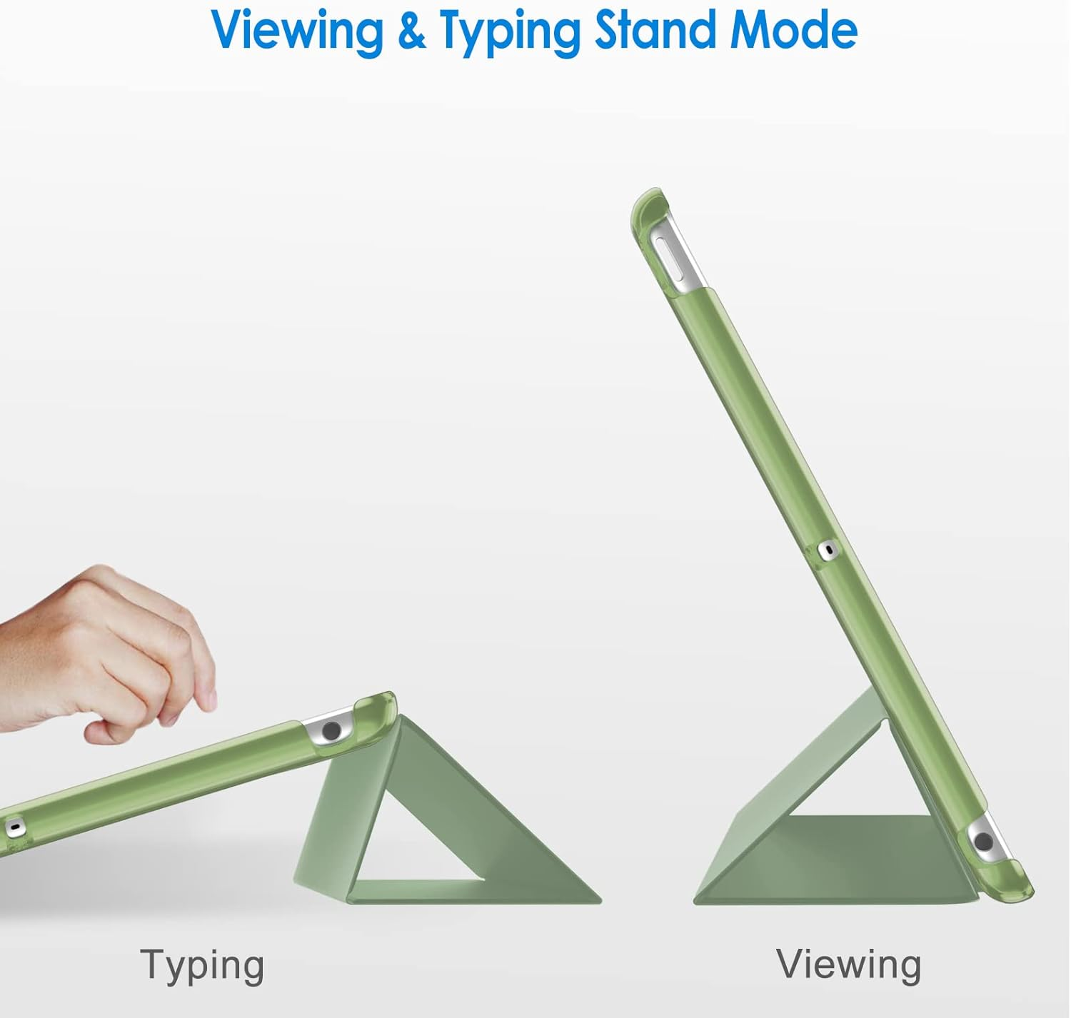 Jetech Case for Ipad 10.2-Inch (2021/2020/2019 Model, 9/8/7 Generation), Auto Wake/Sleep Cover (Matcha Green) - Black image number 2