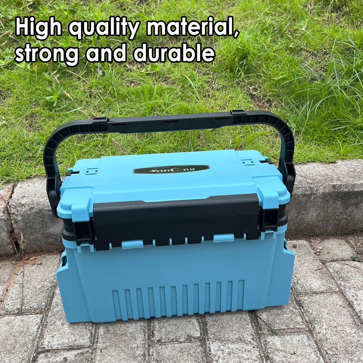 AIMALL Multifunctional Fishing Tackle Box &ndash; Large-Capacity Portable Gear Storage Case with 14 Compartments & Spacious Lower Section, Durable Impact-Resistant Plastic, 12.2In X 9In X 12.2In image number 5