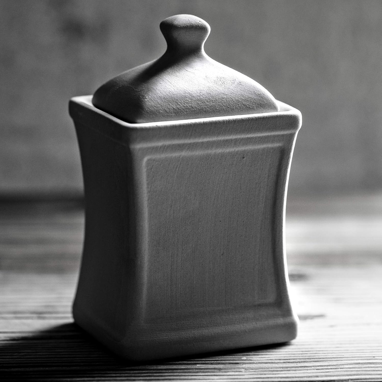 Handmade Dark Navy Blue Stripe Small 5.3Oz/150Ml Ceramic Kitchen Herb, Spice, Storage Jar with Lid, Pottery Canister, Housewarming Gift by City to Cottage image number 4