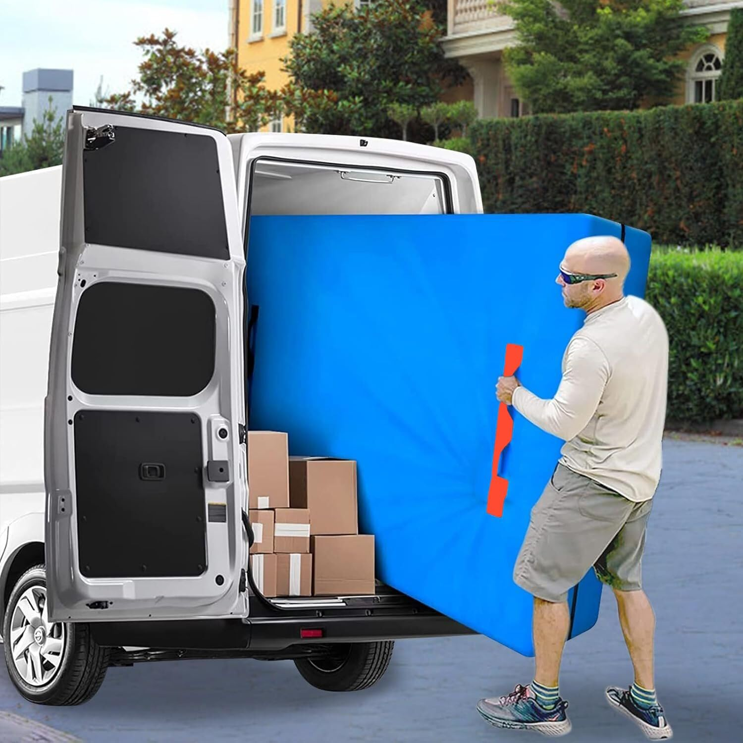 King Mattress Bag for Moving and Storage, Heavy Duty Waterproof Mattress Cover, 8 Handles, Strong Zipper Closure, Reusable Mattress Storage Bag, Moving Supplies & Moving Bags image number 3