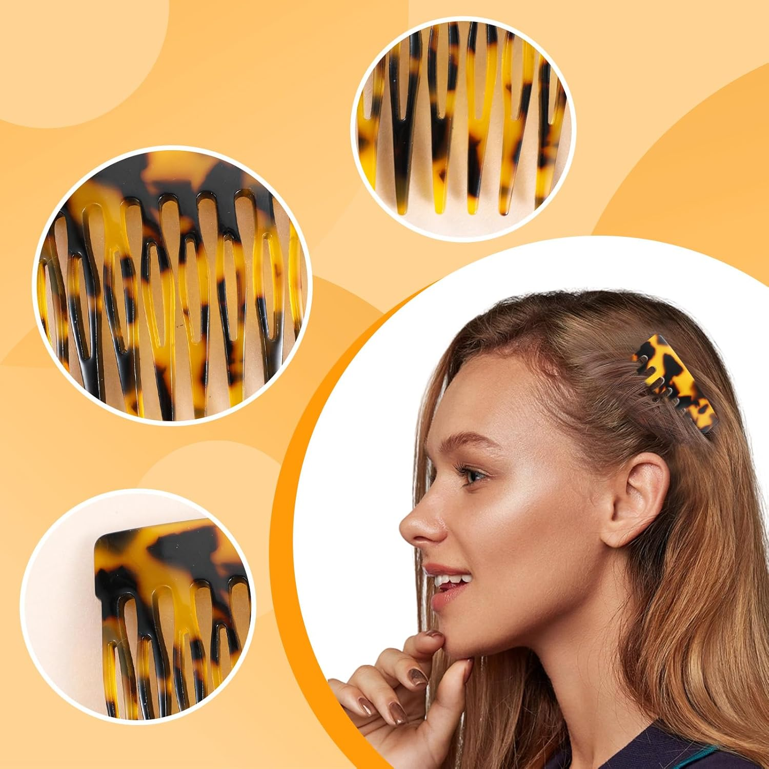 Pack of 2 Hair Comb for Plugging, French Hair Comb Clip, Hair Combs for Hair, Hair Combs, Hair Comb for Women image number 2