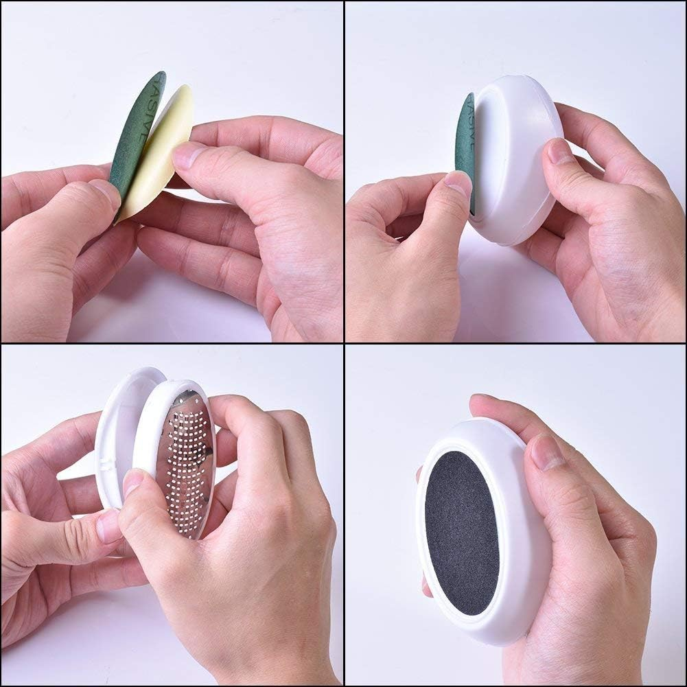 Pack of 2 Foot File Callus Remover, Professional Foot Care Pedicure Tool Stainless Steel Pedicure Care Oval Egg Shape image number 4