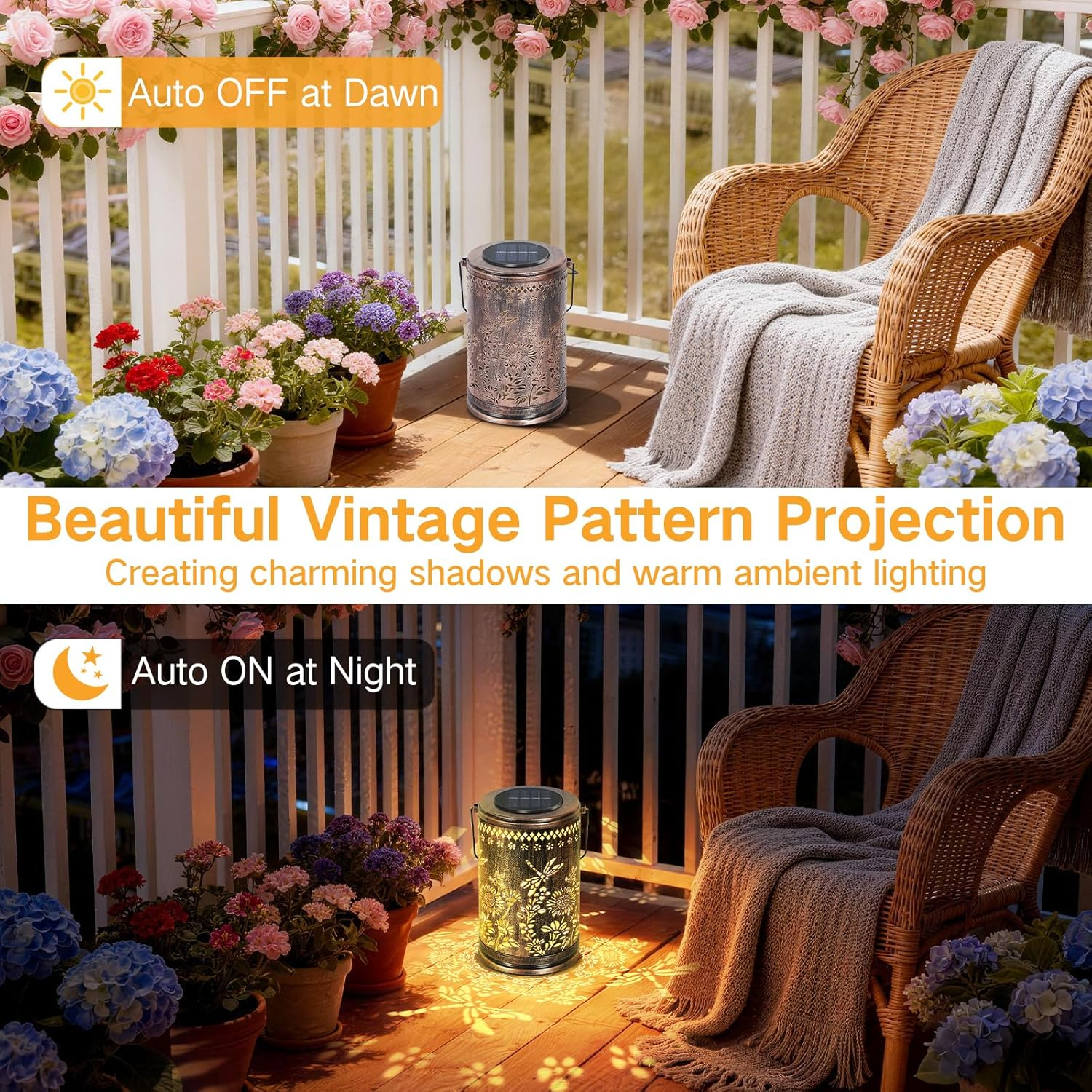 OUTONLIFE Dragonfly Solar Lanterns Outdoor Waterproof, Metal Hanging Solar Lights for outside Garden, Yard, Patio, Backyard, Porch Decor, Birthday Gifts for Women Mom Grandma image number 6