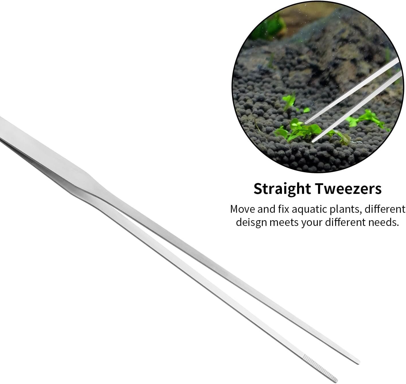 Ohtomber Aquascape Tools Aquarium Kit - 4PCS Terrarium Supplies Include Long Tweezers for Terrarium, Feeding Tongs, Aquarium Scissors, Algae Scraper for Fish Tank Cleaning Plant Trimming