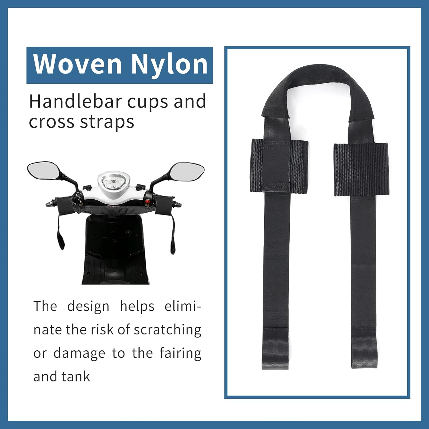 Bar Harness Motorcycle Tie down Straps, Soft Loop Tie down Straps Hauling Secure for Motorcycle Handlebar Trailer, Dirt Bike, Scooter image number 4