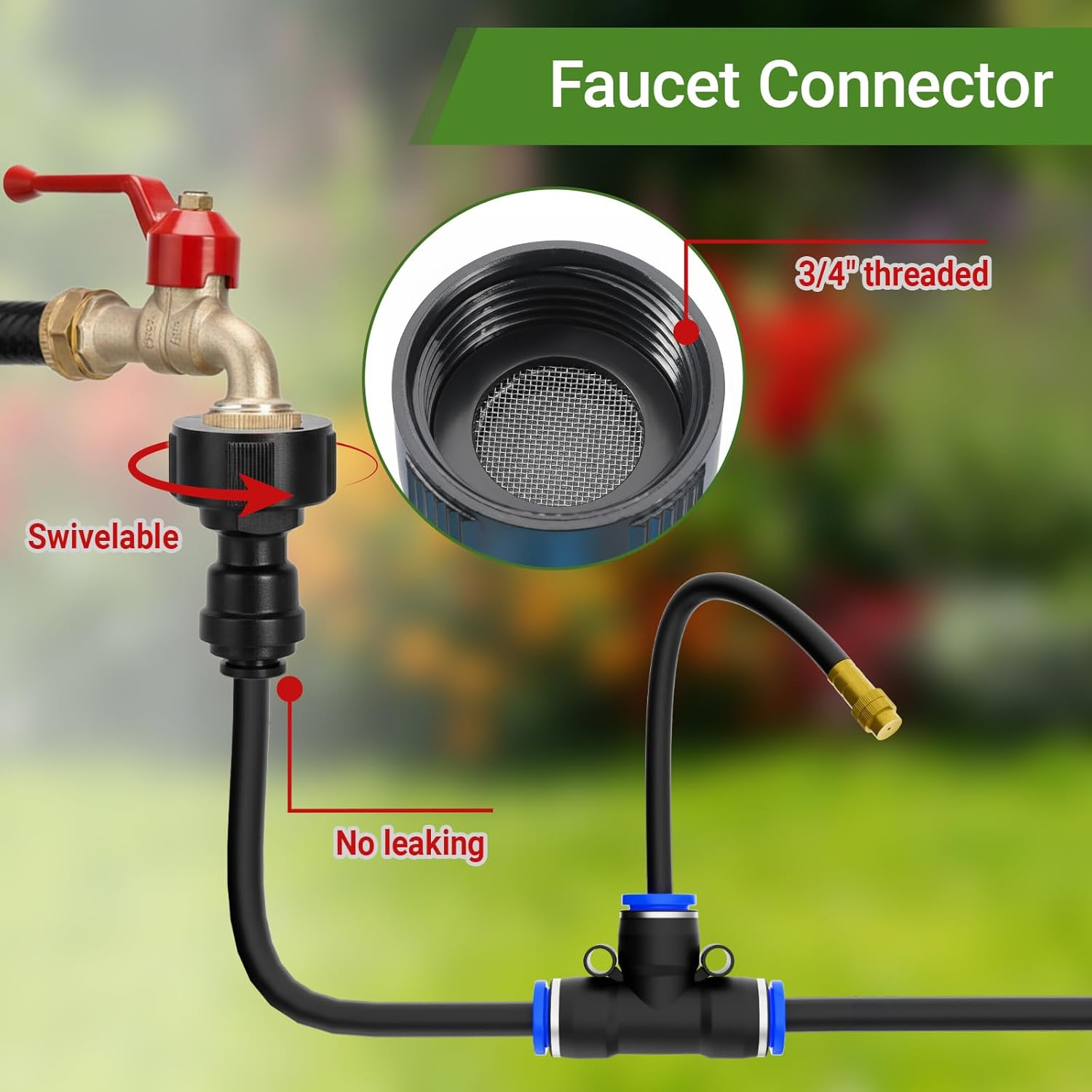 Garden Irrigation Drip Watering System with 360&deg; Rotating Garden Sprayer Auto for Outdoor Plants Water-Saving Micro Irrigation Kit Misting Cooling System for Garden Potted Plants Yard image number 2