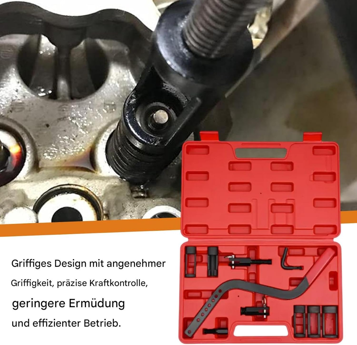 Doiyislem Valve Spring Compressor Tool, Valve Spring Compressor Tool Kit, Overhead Valve Spring Removal Tool Clamp Collet Pusher Adapter Installer Kit Clamp Vehicle Equipment For image number 1