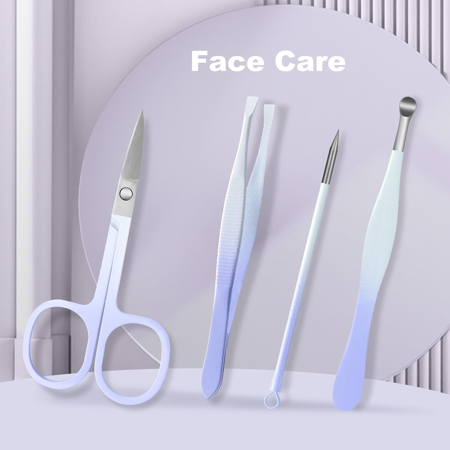 Manicure Set, 10 Pcs High-Carbon Steel Nail Clippers Set, Portable Mini Manicure and Pedicure Kit, Travel Grooming Nail Kit with Leather Bag for Men and Women - Pink image number 6