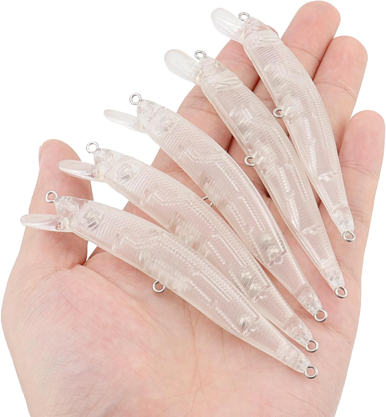 Origlam 20Pcs Lure Blanks Unpainted Fishing Lures, Blank Unpainted Minnow Crankbaits, Topwater Fishing Blanks Lures with 3D Fishing Eye for Salmon Trout Bass image number 3