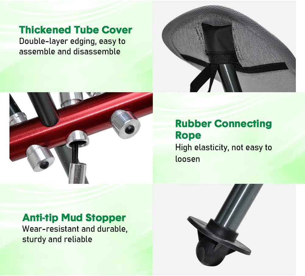 ALSTON Portable Camping Moon Chair Lightweight Aluminium Folding Chair High Back Seat Load up to 150Kg with Armrests for Picnic Beach Travelling Garden Grey image number 4