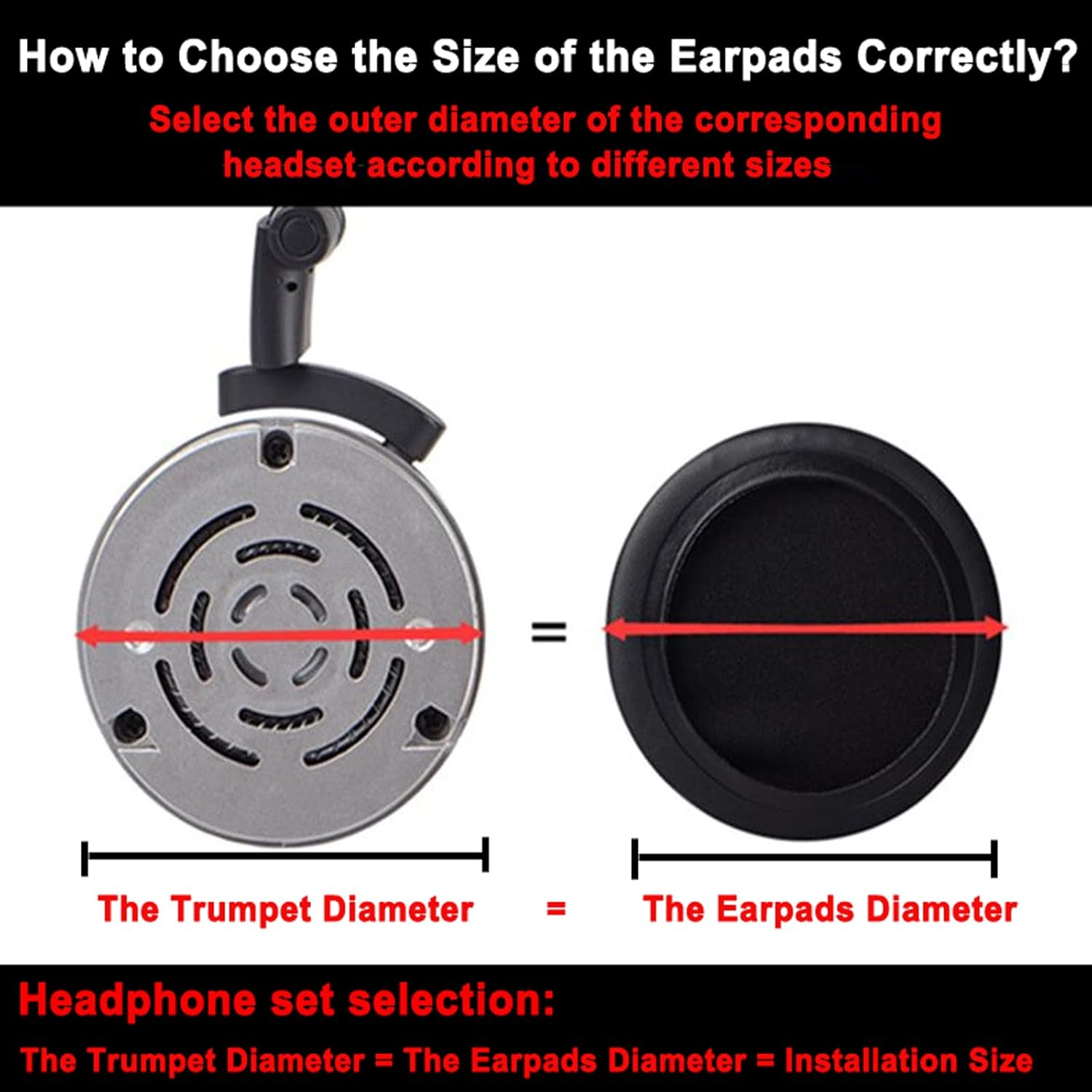 Yizhet 1 Pair 70 Mm round Replacement Faux Leather Ear Pads Compatible with Sony MDR Headphones (Diameter 70 Mm, Black) image number 2