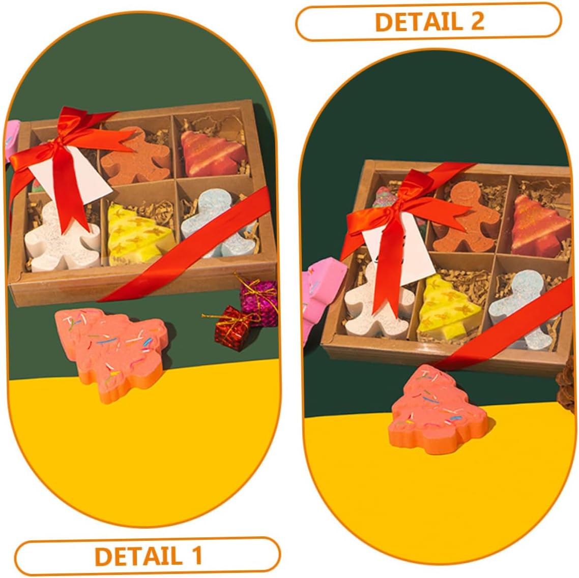 Anneome 6Pcs Gingerbread Man Bath Salts for Boys and Girls for Christmas for Family Fun image number 2