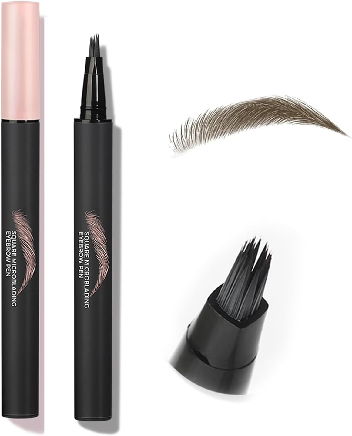Liquid Microblading Eyebrow Pencils,Quick-Drying Brow-Fection Pen with Angled Square Tip for Hair-Like Strokes,Waterproof, for Eyebrows, Hairline & Beard (01 Caramel Blonde)