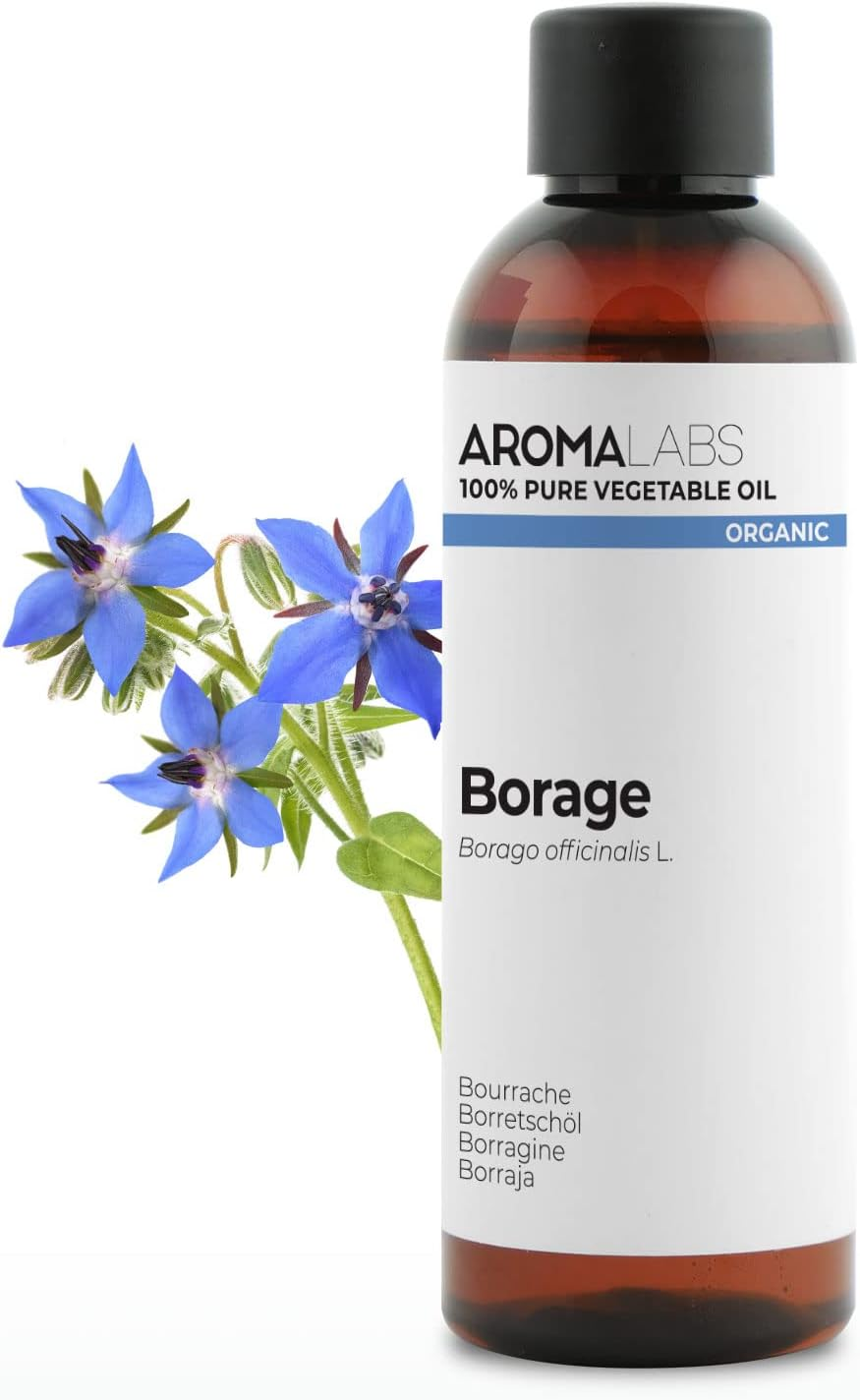 ORGANIC - BORAGE Oil - 100Ml - 100% Pure, Natural, Cold Pressed and AB Certified - AROMA LABS (French Brand) image number 3