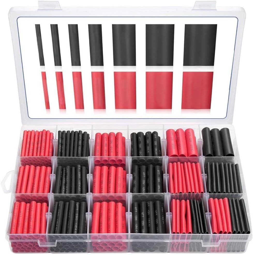 400 Pcs Heat Shrink Tubing Kit, 3:1 Ratio Heat Shrink Wrap Tubing Kit, Electrical Insulation Cable Sleeve,7 Sizes Cable Wire Heat Shrink Tub for Home and Industrial