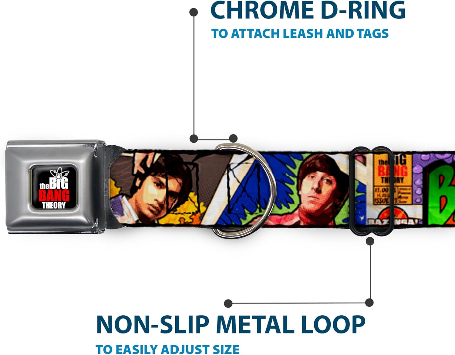Buckle-Down Seatbelt Buckle Dog Collar - the Big Bang Theory Comic Strip - 1.5" Wide - Fits 13-18" Neck - Small image number 6