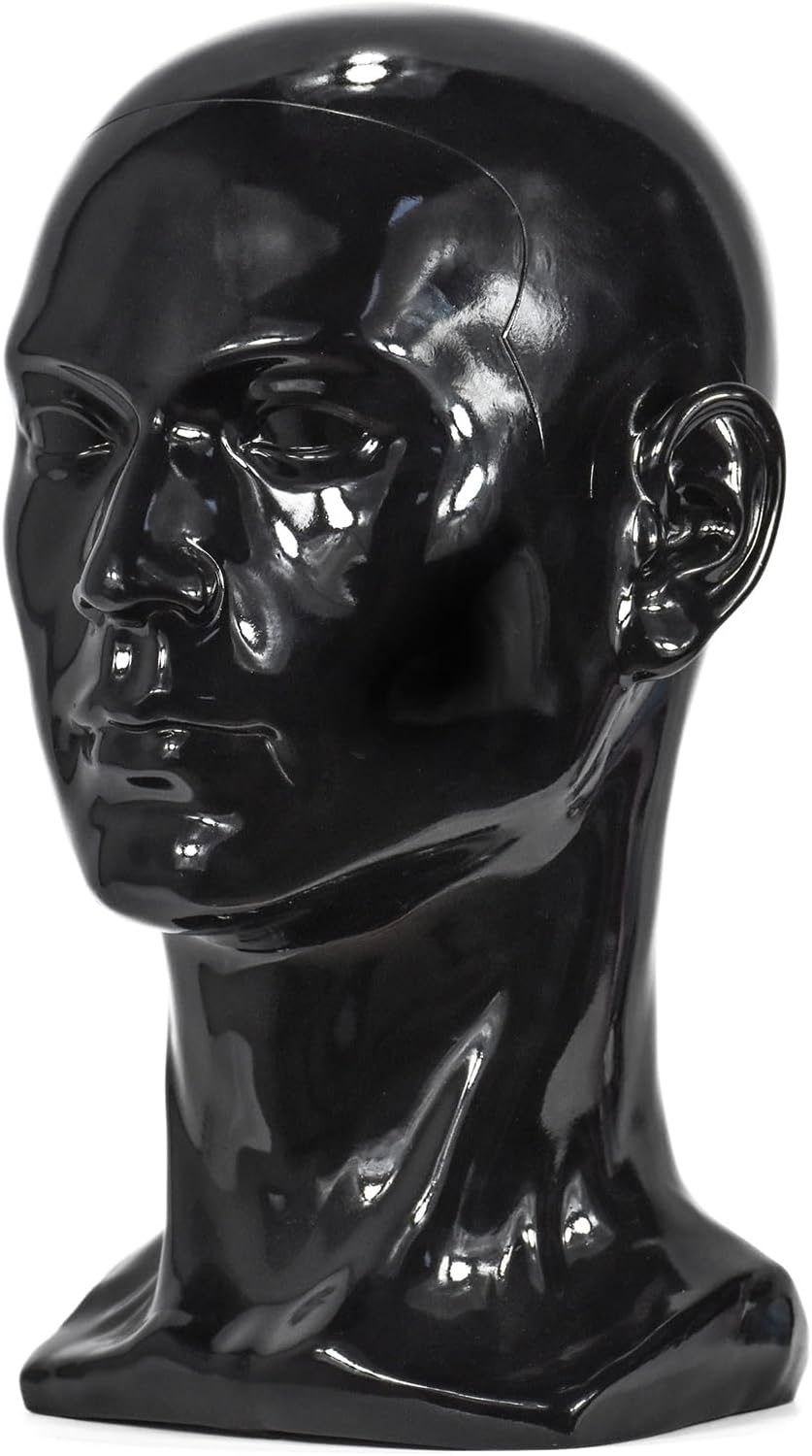 PVC Male Mannequin Head with Ears Men Smooth Mannequin Head Model Wig Hat Glasses Caps Display Creative Manikin Doll &hellip; image number 3