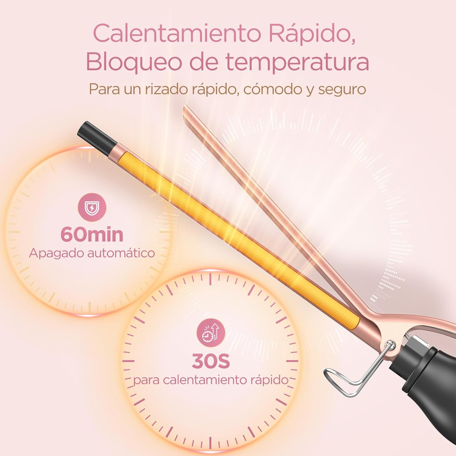 BESTOPE PRO Curling Iron 9 Mm for Small Curls - Multi-Temperature, Extension Design Hair Curler, Fast Heating, Large LCD Display, with Clamp and Glove image number 1