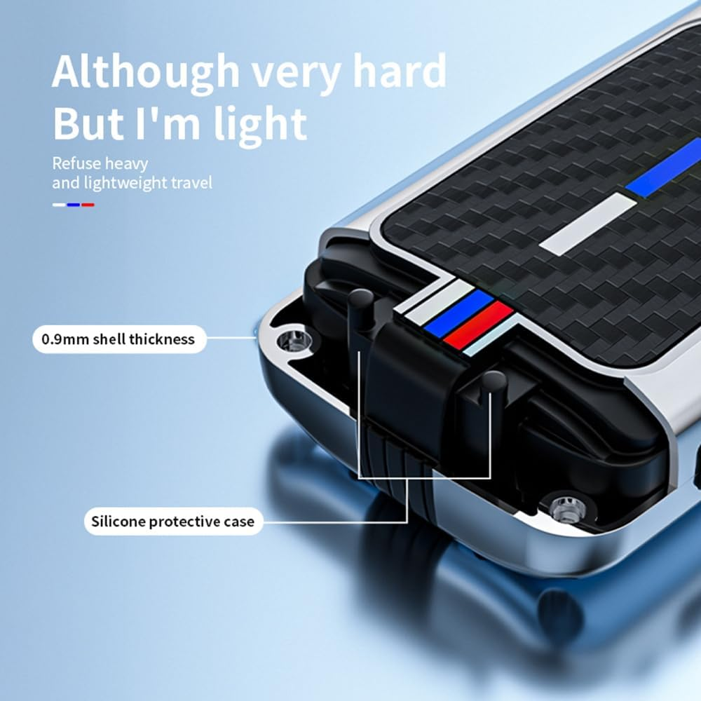 Ontto Luminous Car Key Fob Cover Fit for Mazda 3 6 Alexa CX-5 MX-5 Miata CX-9 CX-30 MX-30 CX-50 CX-90 2019-2025 Key Holder Metal Smart Shell Case Keyring Keychain Auto Styling Accessories - 4 Buttons-Black image number 3