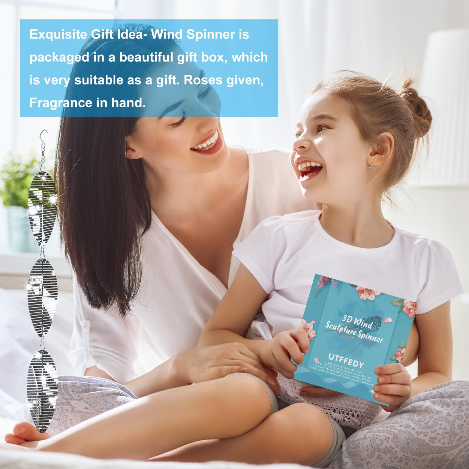 3 * 3 Stainless Steel Bird Scarer Discs Set, 3D Reflective Helix Wind Spinners Bird Reflector & Sparkly Metal Outdoor Garden D&eacute;cor Sculpture Ornaments, Deterrent to Scare Pigeon Away Yard Patio Farm image number 2