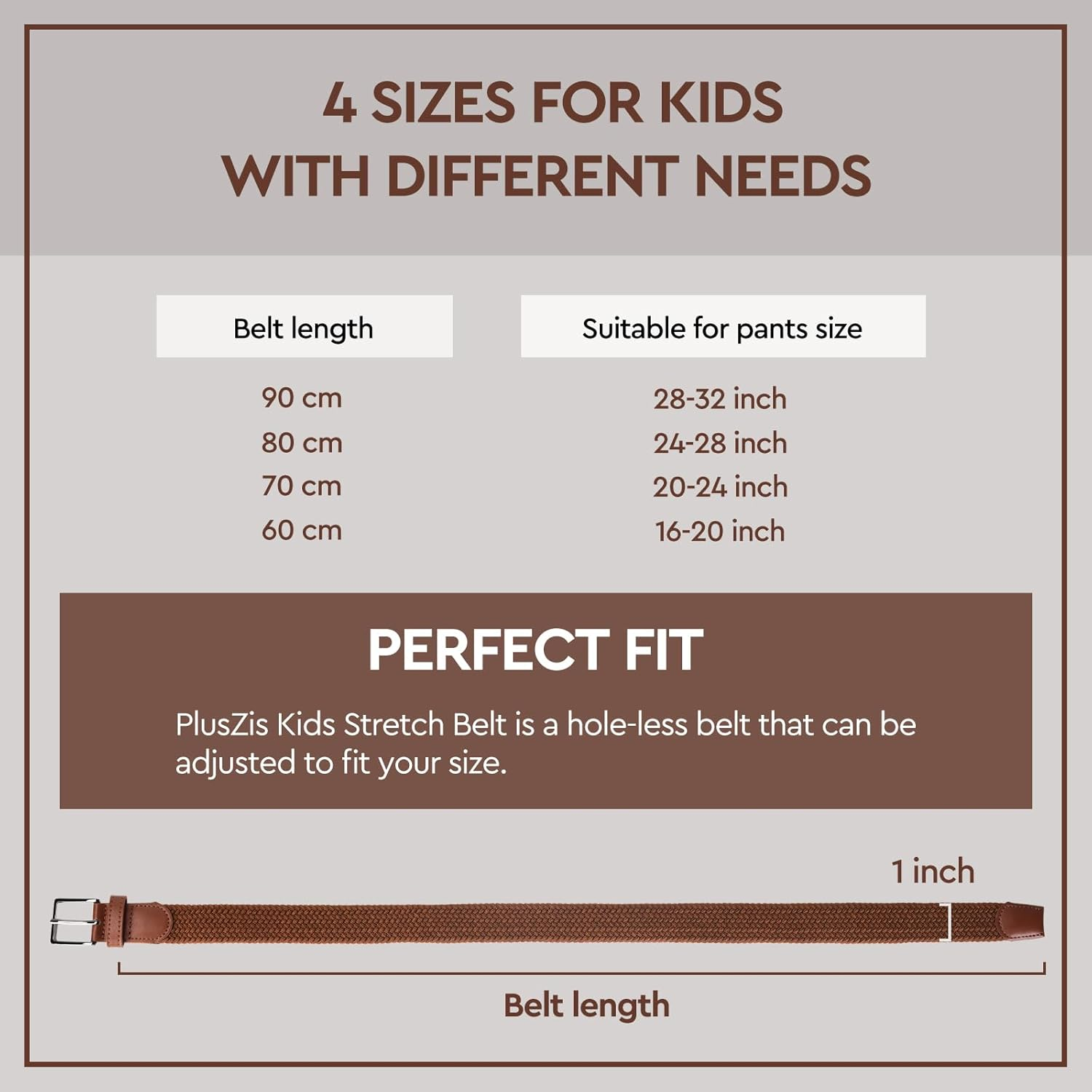 Kids Elastic Stretch Braided Belt for Golf, Youth Baseball Belt for Boys and Girls 1&rdquo; Wide. image number 4