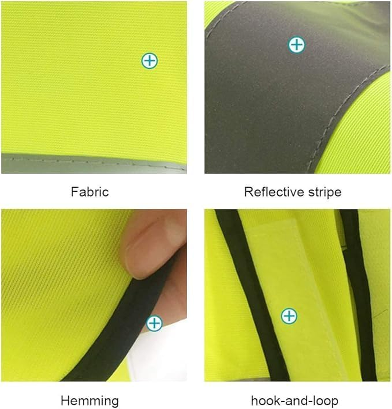 2 Pcssafety Vest High Visibility Reflective Vest High Vis Construction Vest with Elastic Waistband,High Vis Jacket with Reflective Strips for Outdoor image number 4