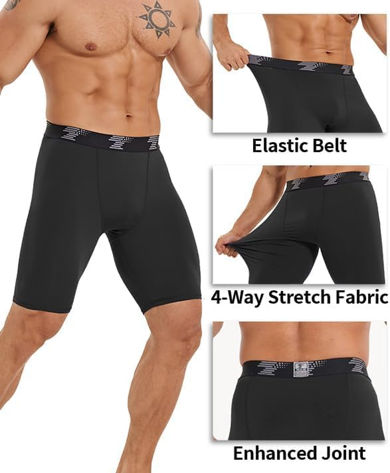 TELALEO 5 Pack Men'S Compression Shorts Quick Dry Running Tights, Sports Performance Active Short Seta image number 5