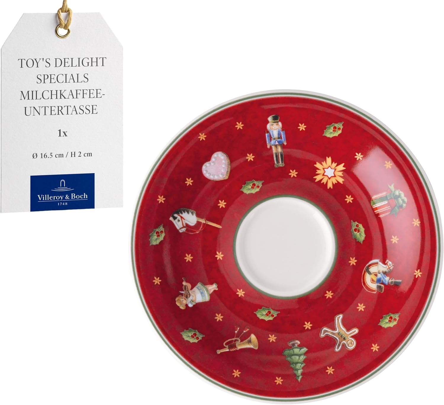 Villeroy & Boch Toy'S Delight Specials Espresso Saucer, Coaster, Espresso Cups, Small Porcelain Plate with Christmas Motif, Christmas Tableware, 12 Cm Diameter, Dishwasher and Microwave Safe image number 1
