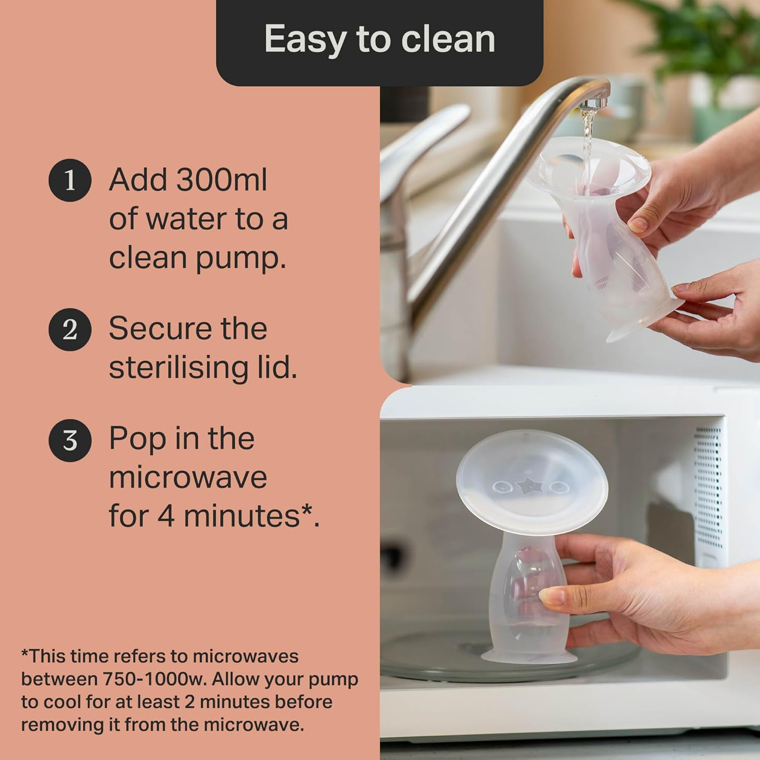 Tommee Tippee Silicone Manual Breast Pump, 100Ml, Milk Saver and Let down Catcher to Express, Relieve or Catch Excess Breast Milk, Includes Sterilising Lid image number 6