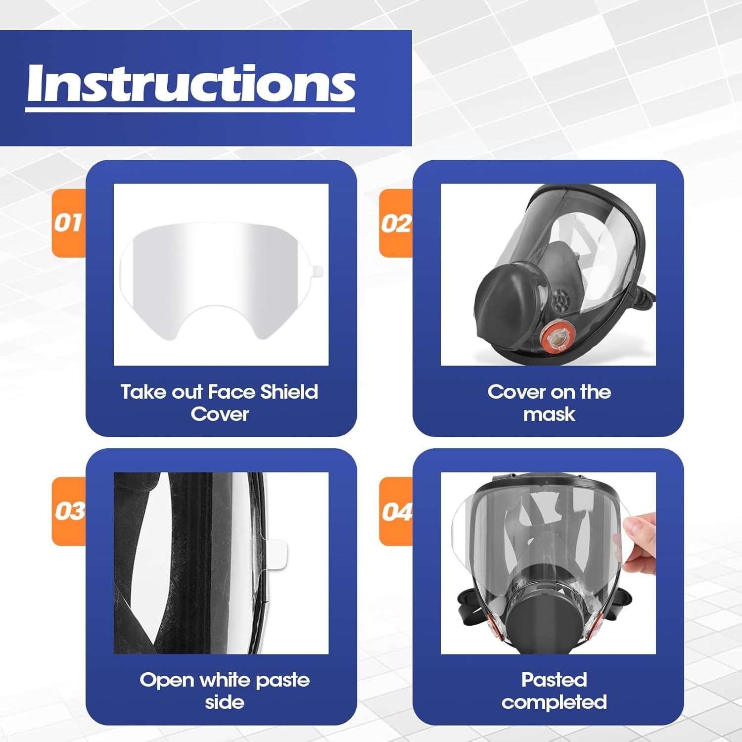 40 Pack Peel off Lens Cover Compatible for 3M 6885, 6000, 6700, 6800, 6900 Series Respirator Mask, Protective Cover for 6800 Mask image number 5