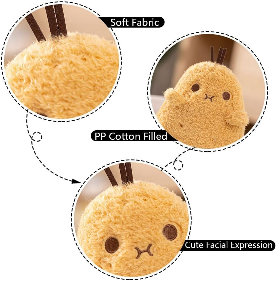 Cute Potato Stuffed Animal, 9.8 Inch Potato Plush Toy, Soft Stuffed Food Plushie Pillow Toys Doll Decorative Throw Pillows for Kids Boys Girls Birthday Xmas Gift image number 5