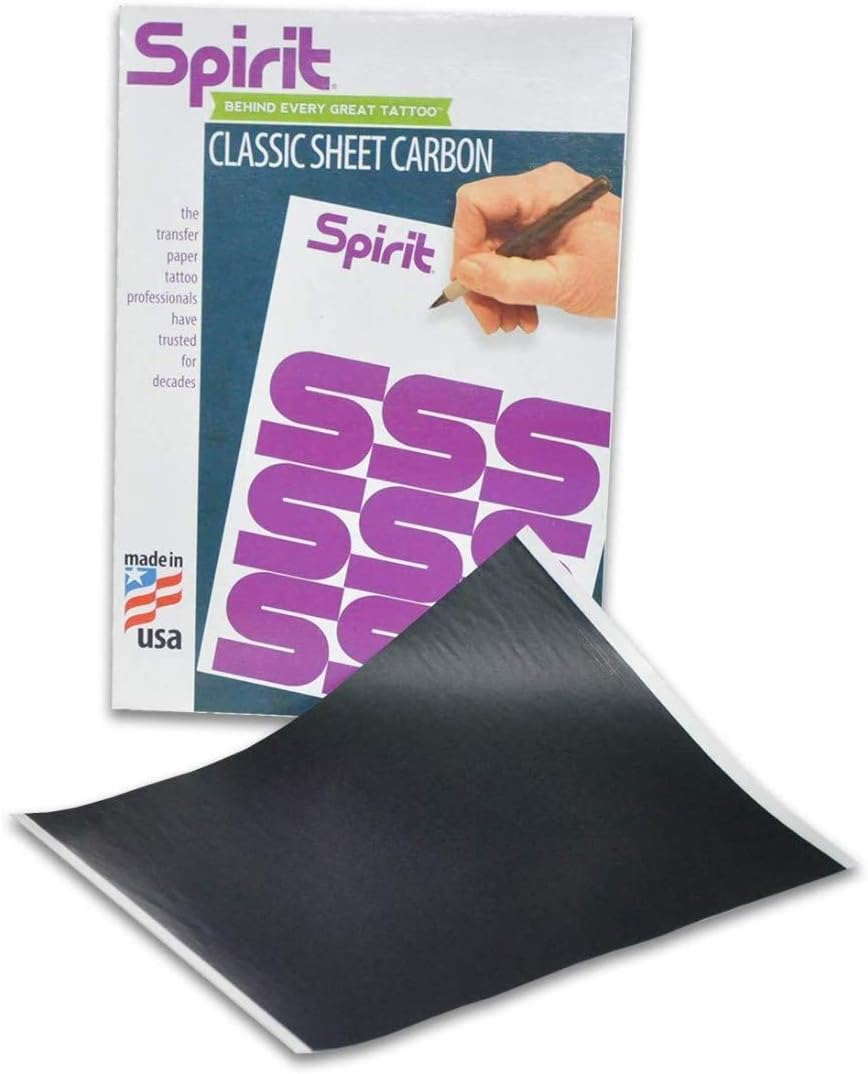 Spirit&reg; Classic Sheet Carbon Tattoo Stencil Transfer Paper, 8.5" X 11" - 200 Sheets, Certified Vegan, Proudly Made in the USA image number 6