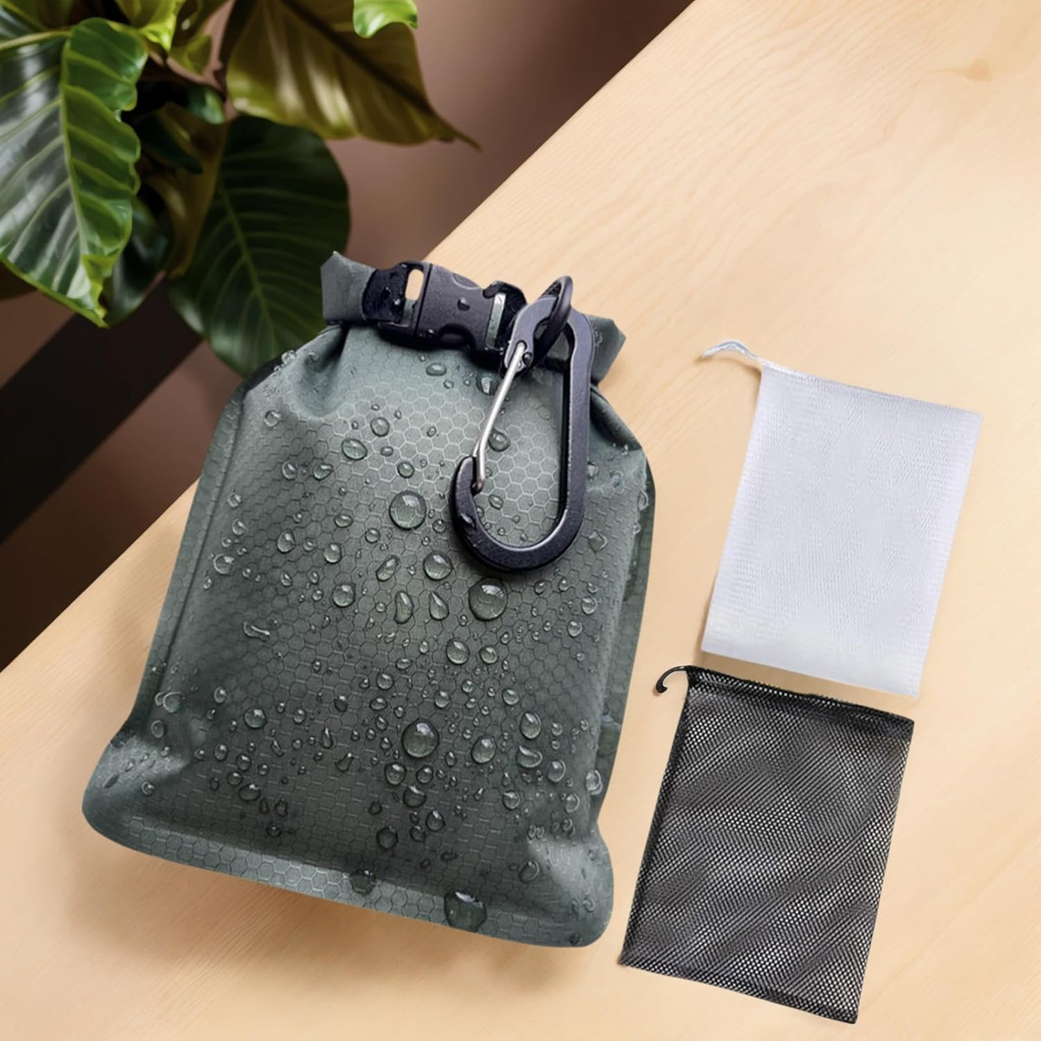 Soap Bag | Shampoo Bar Holder with Mesh Net,Skin Care Supplies Waterproof Gym Bathing Accessories for Swimming Travel Holiday Packaging Vacation image number 2