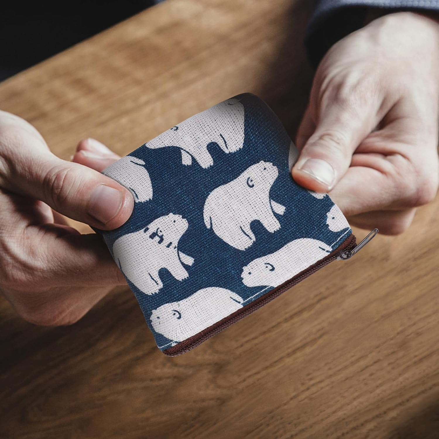 Baluue Canvas Cosmetic Bag, 4Pcs Small Makeup Bag, Cosmetic Bags with Zipper, 2.8" X 3.9" Portable Zip Bags, Multi-Function, Portable Zip Bags for Travel Toiletry Pouch image number 4