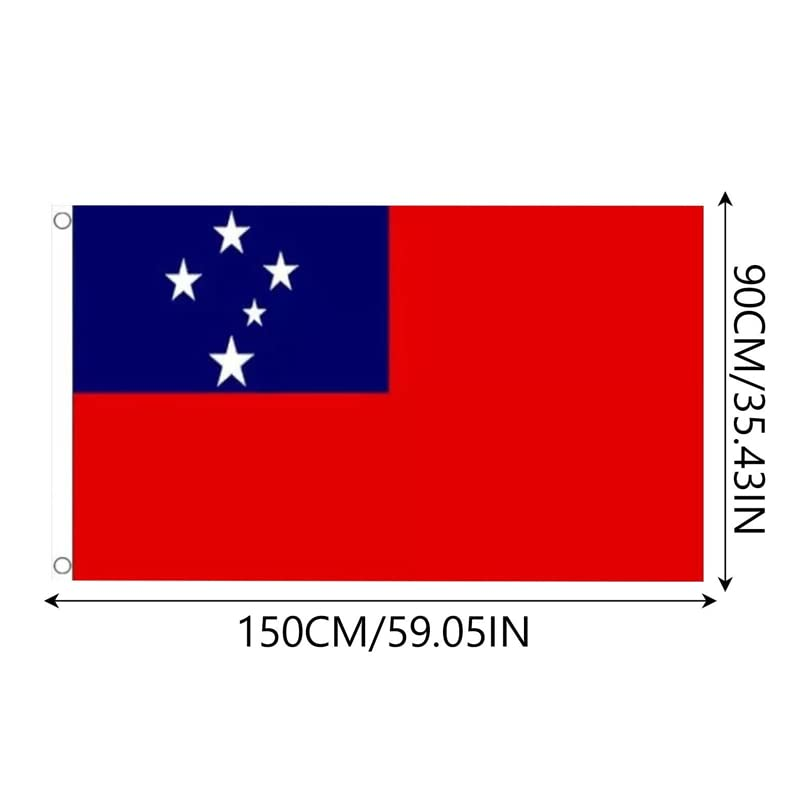 3X5Ft Outdoor Western Samoa Flag Samoan Flag Large，Samoan Flags Polyester with Brass Grommets 90X150Cm（35.4X59 In）, 100D Polyester, UV Resistant Outdoor/Indoor image number 4