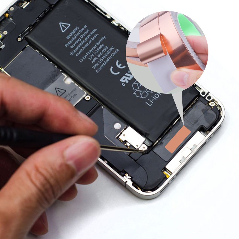 Danzix Copper Foil Tape Conductive Self Adhesive (2Inch X 33Ft) Extra Long Value Pack for Guitar & EMI Shielding, Slug Repellent, Crafts, Electrical Repairs, Grounding, Stained Glass, Brazing, Solde image number 3