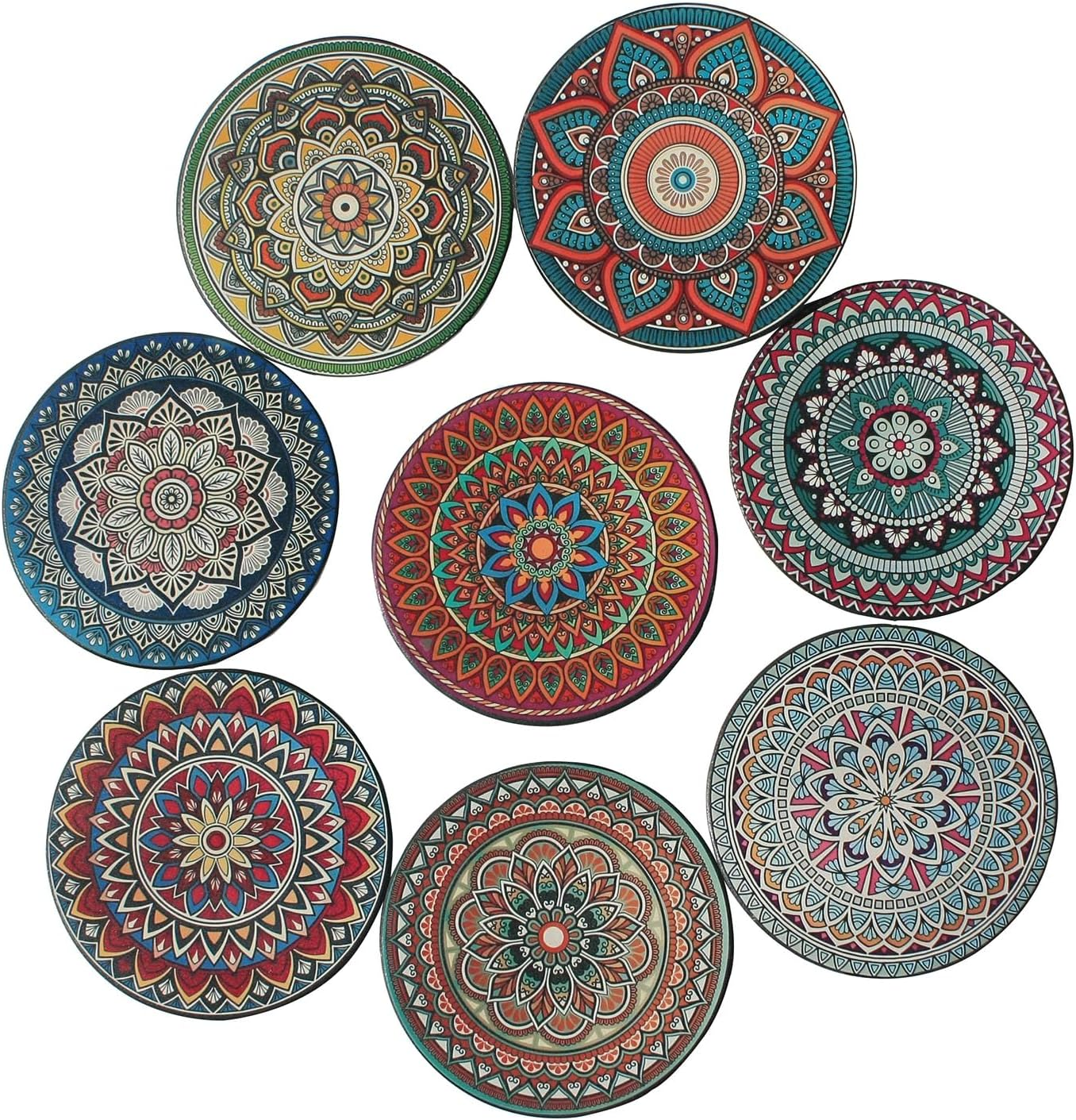 6Pcs Drink Coasters Set- Coasters for Coffee Tables, Bars, Apartments - Perfect for Mugs, Glasses, Cups, and Beer、 (Gold Hot Stamping)