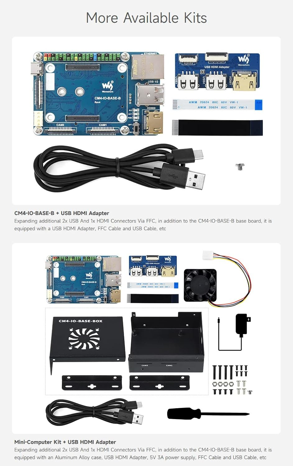 Waveshare Mini Base Board Type B Designed for Raspberry Pi Compute Module 4, Only CM4-IO-BASE-B Base Board Included - Cm4-Io-Base-B image number 2