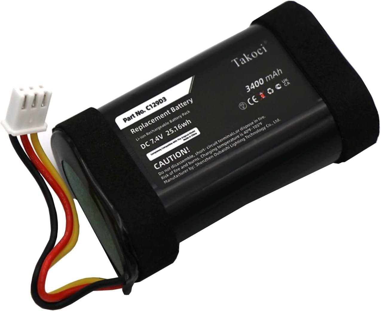 3400Mah Replacement Battery Compatible with Bang & Olufsen Beoplay A1 Wireless Bluetooth Speaker P/N C129D3 7.4V image number 6