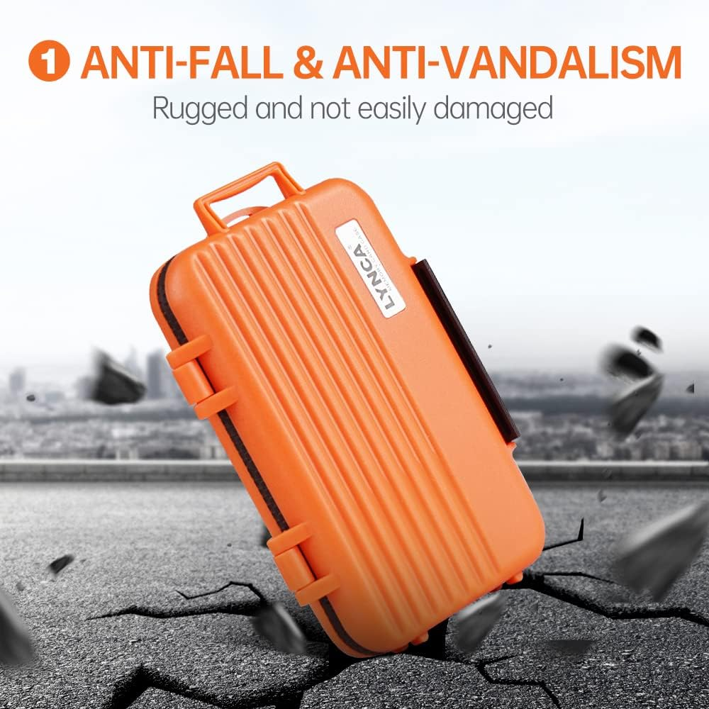 Water-Resistant & Anti-Shock Memory Card Case - Holds 24 Cards: 8 SD/SDXC/SDHC, 4 CF, 12 Micro SD/SDXC/SDHC TF (Orange) - Orange image number 4