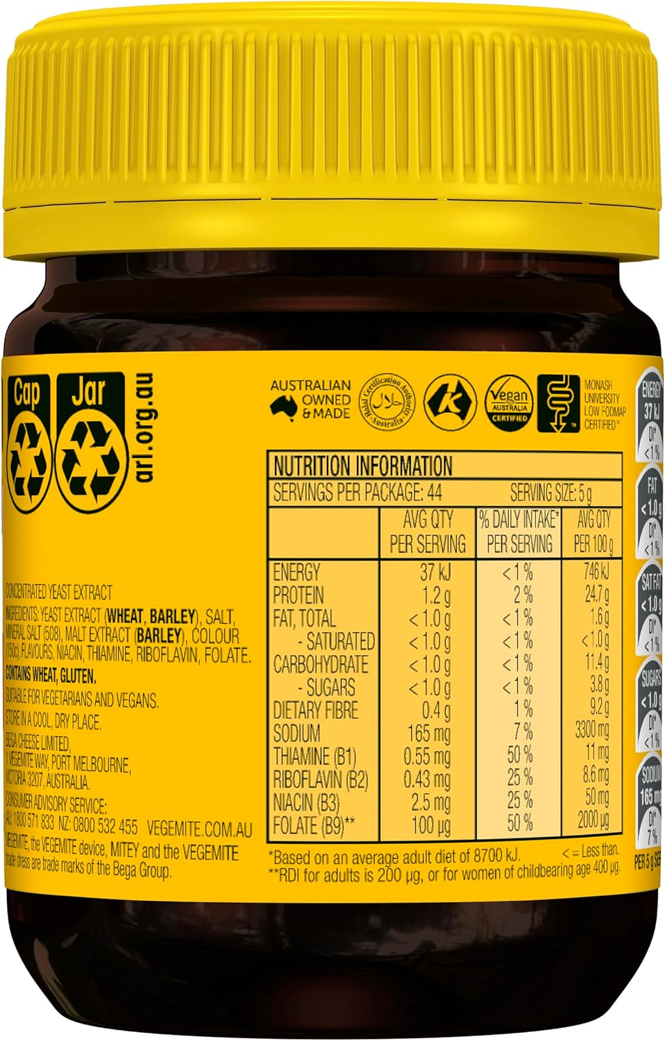 VEGEMITE Yeast Extract Savoury Spread, 220G