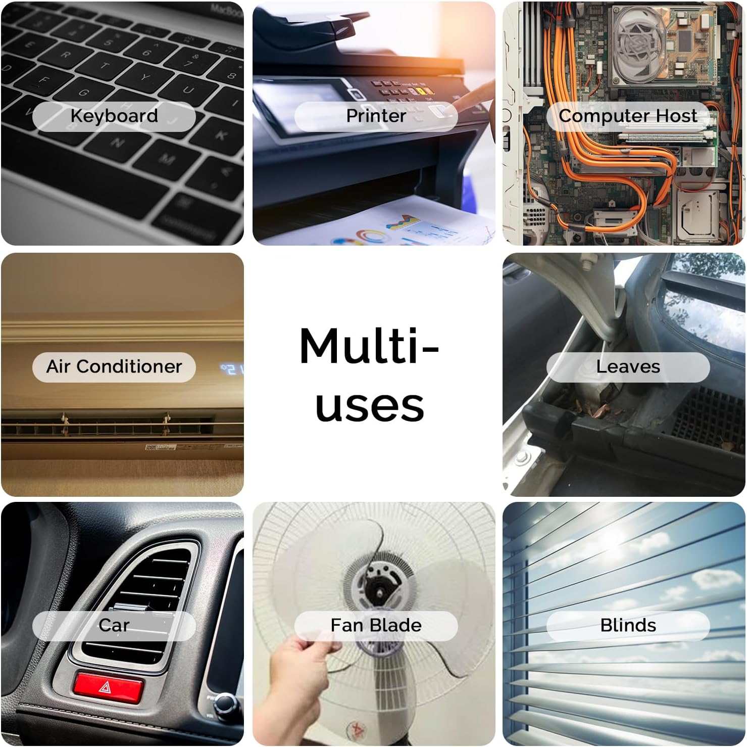 XPOWER Electric Air Duster for Dusting Drying Inflating Blowing Car Detailing Computer Leaf Blowing (White, A-2S) image number 1