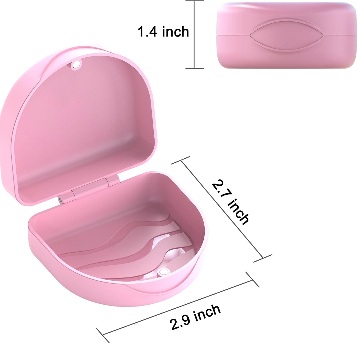 Orthodontic Mouthguard Case Dental Retainer Case-Pink - Pink image number 1
