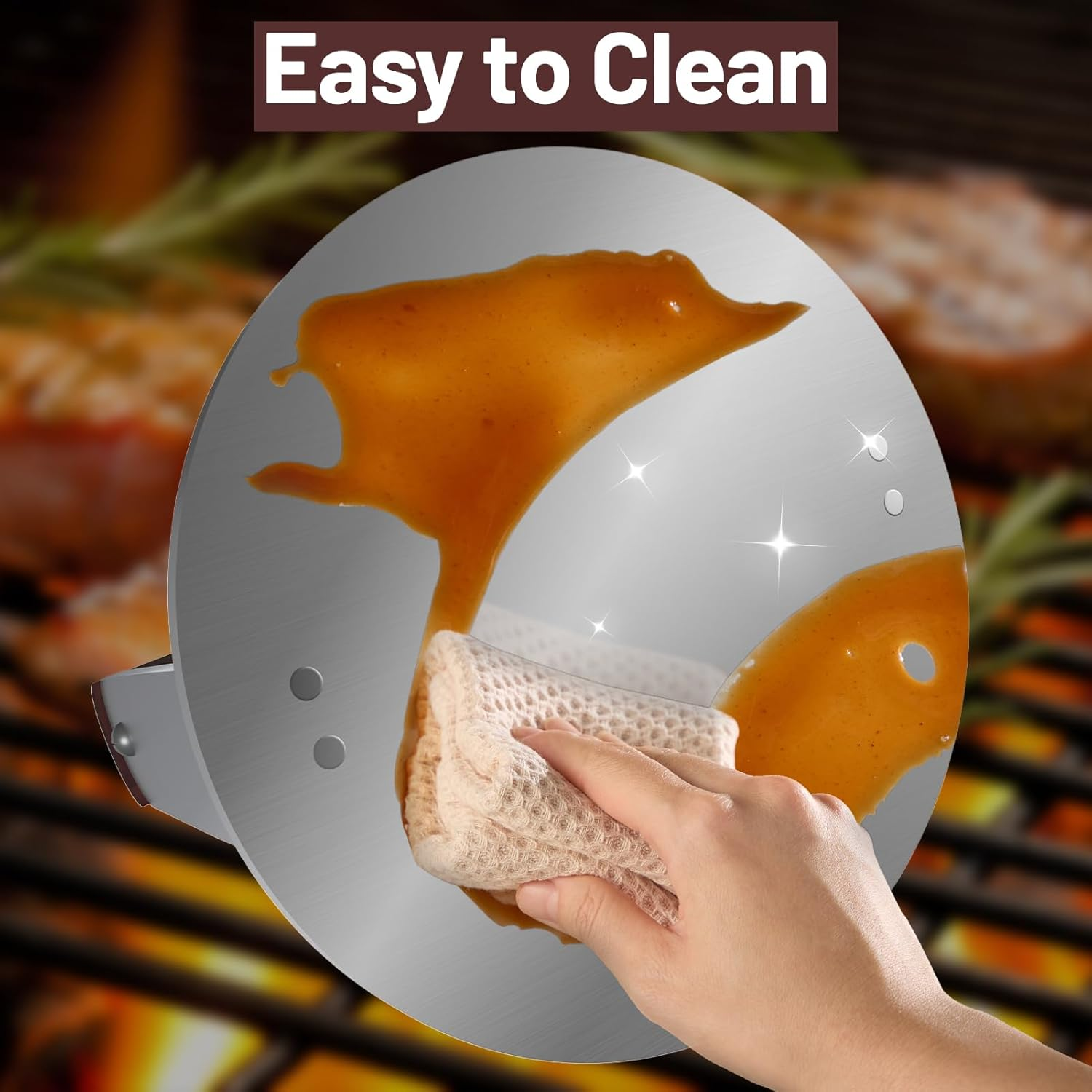 5.98" Stainless Steel Burger Press,720G round Burger Smasher with Wood Handle,Heavy Duty Smooth Non-Stick Meat Press for Cooking Burgers, Steaks, Bacon, Sausages, BBQ image number 4