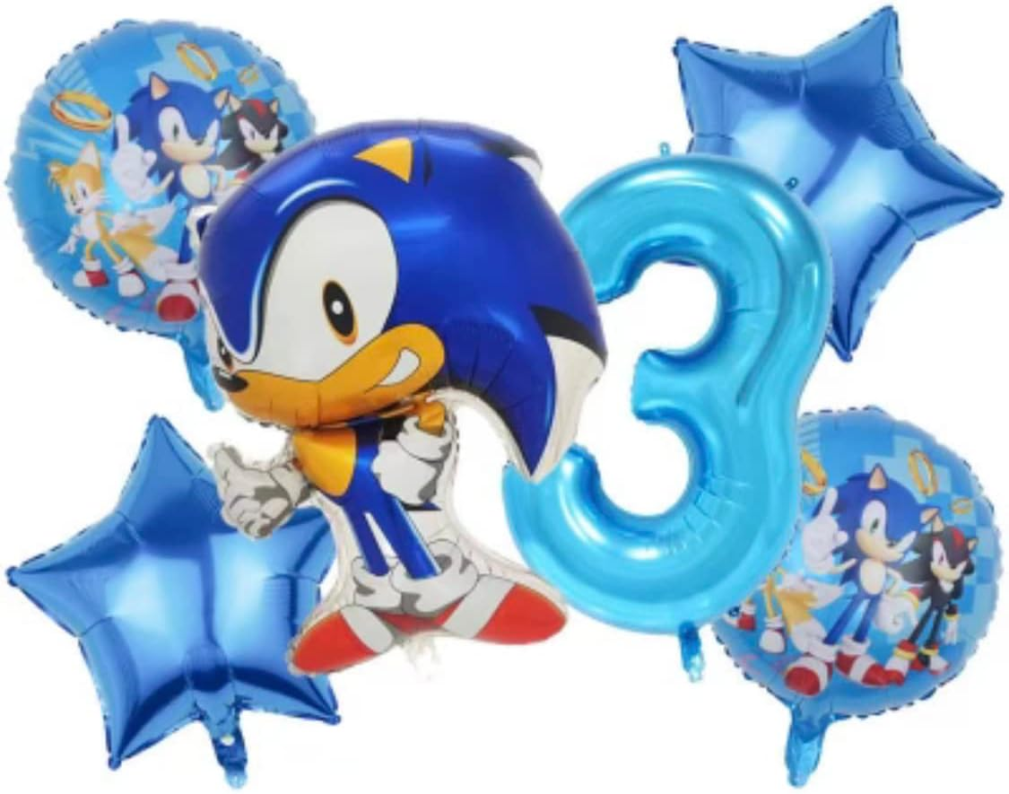 6 PCS Sonic_New Balloons Birthday Party Supplies for Kids Theme Party Decorations (3)