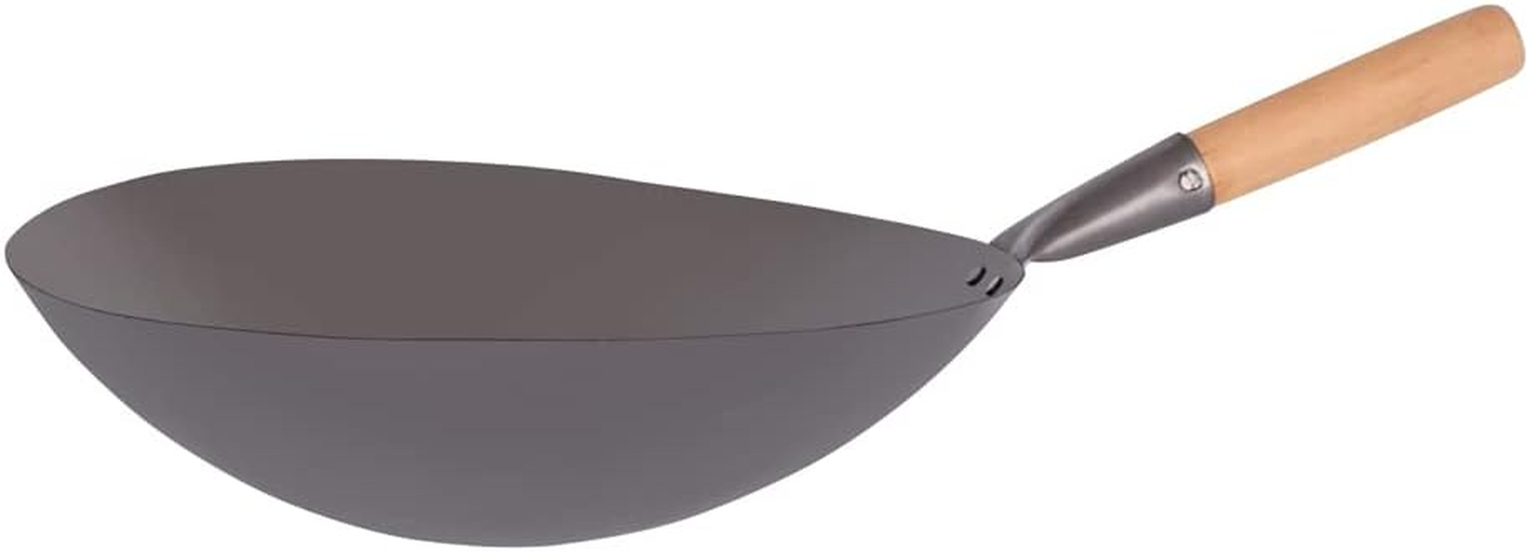 Chef Inox Iron Wok with Wood Handle, 355 Mm Diameter image number 1