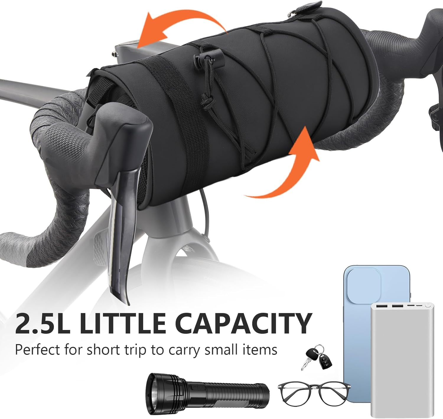 Bicycle Handlebar Bag 2.5L Capacity Multifunctional Waterproof Mountain Bike Front Frame Bag image number 6