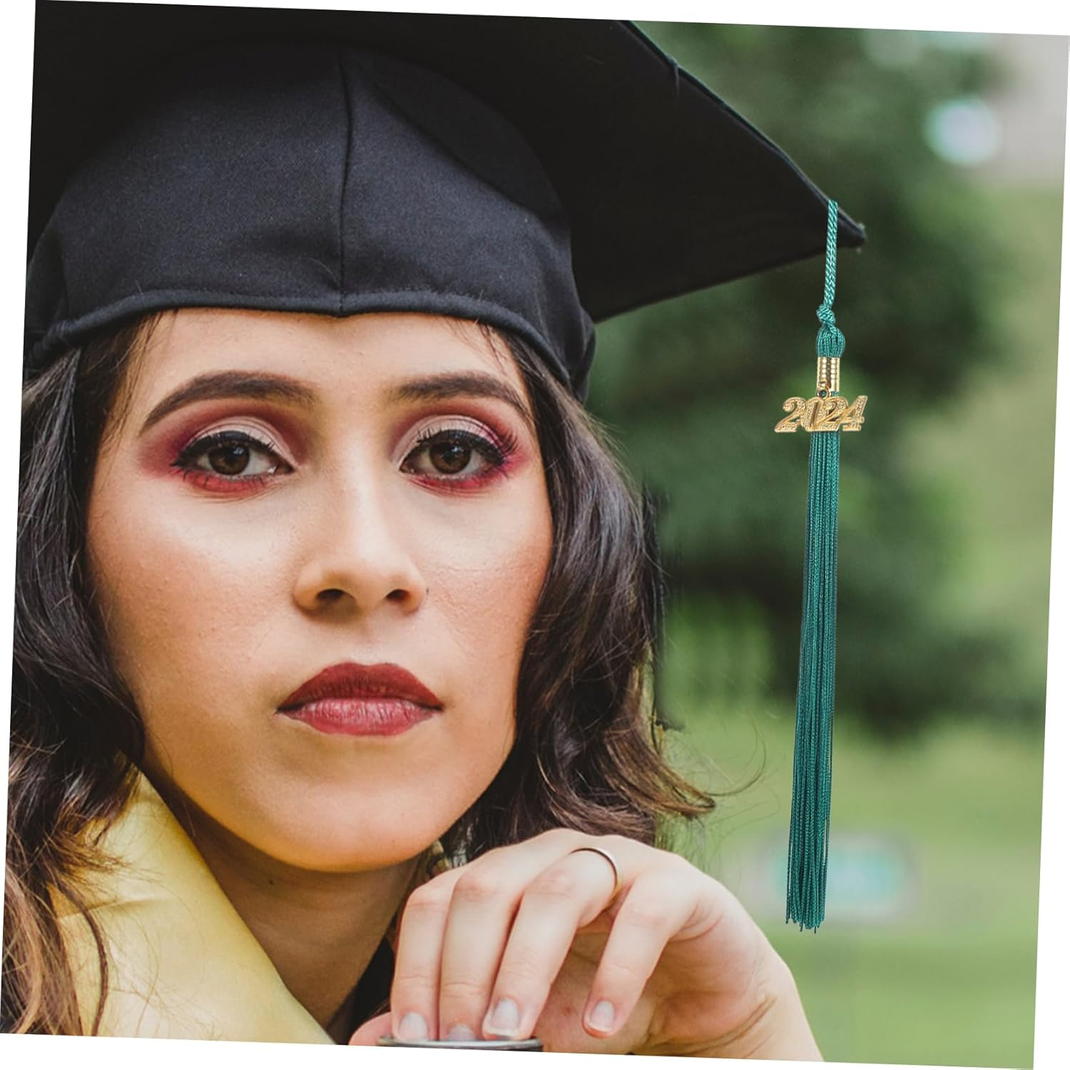 Graduation Hat Tassels Set 08 Green Graduation Hat Accessories for Ceremony 4Pcs